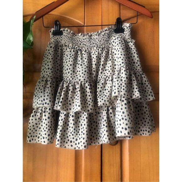 Alya Ruffle Mini Skirt Dot Print Size S - Picture 3 of 8